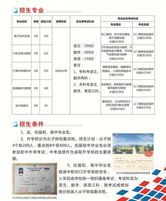 2023年重庆市涪陵信息技术学校招生简章